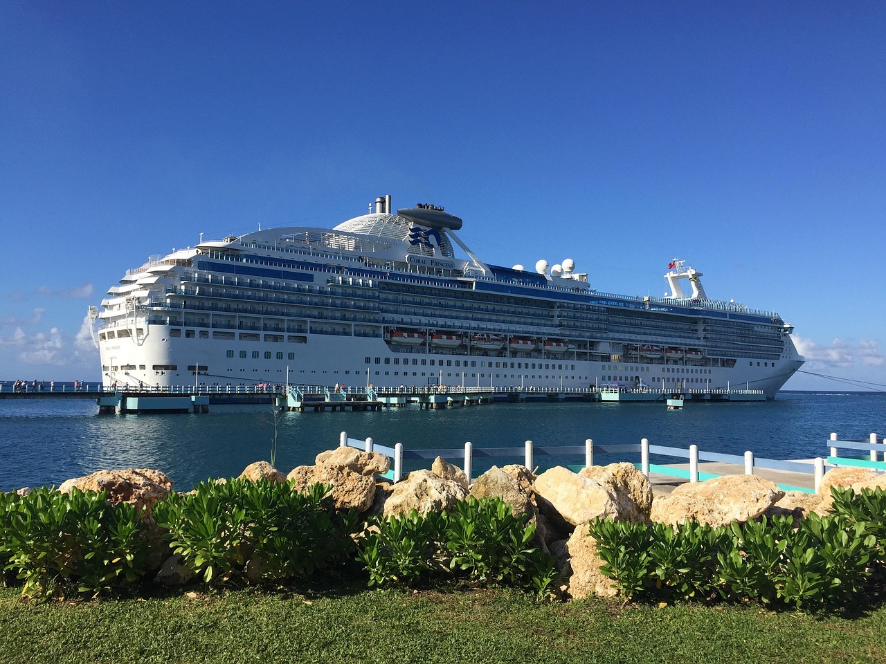 Carnival Liberty cruise ship docked at Bahamas port